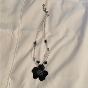 black flower necklace